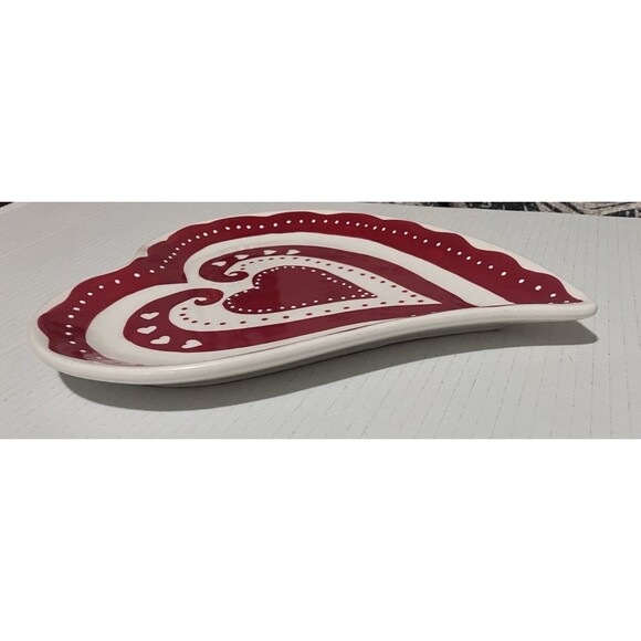 Vintage Mesa Home Heart Shaped hand crafted Large Plate, love Dish 9 1/2 x 9 1/2 - Picture 6 of 16